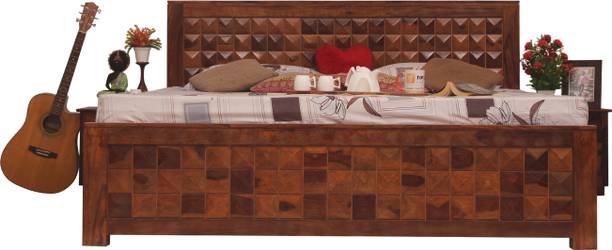 rf royal finish Corundum King Size(72"x78") Without Storage,12-Month Warranty,Single Bedside Solid Wood King Bed