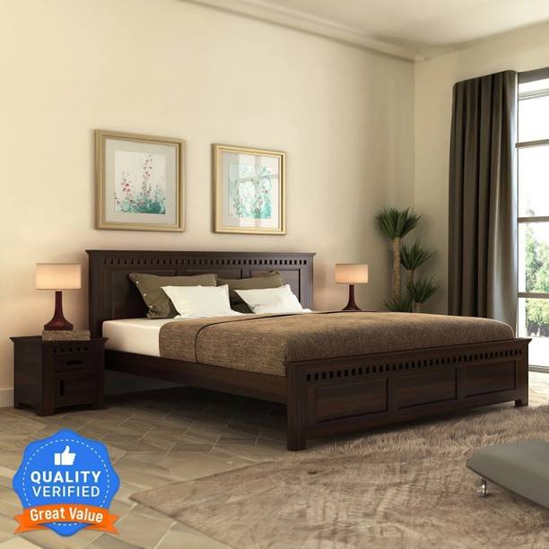 Flipkart Perfect Homes KUBER Rosewood ( Sheesham ) Solid Wood Queen Bed