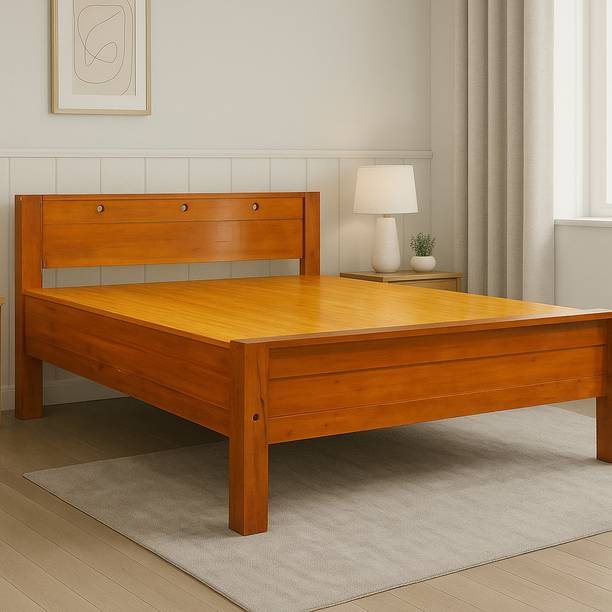HOME DREAMS Kerala Mahogany Wood l Nilambur Furniture I Double Sized Bed EDC01D Solid Wood Double Bed
