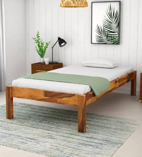 lifestyle furniture Lifestyle Furniture Solid Single Bed (Finish Color - Honey) Easy to Assemble Solid Wood Single Bed