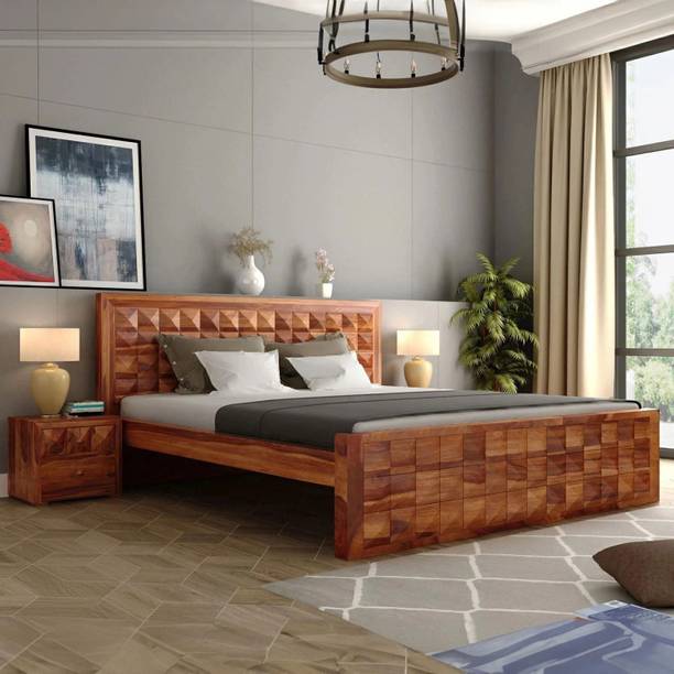 Flipkart Perfect Homes Sheesham Solid Wood Queen Bed, 205.74 cm x 162.56 cm (6.75 ft x 5.33 ft)