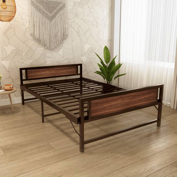 homdec Cygnus Space Saving Folding Metal Double Bed