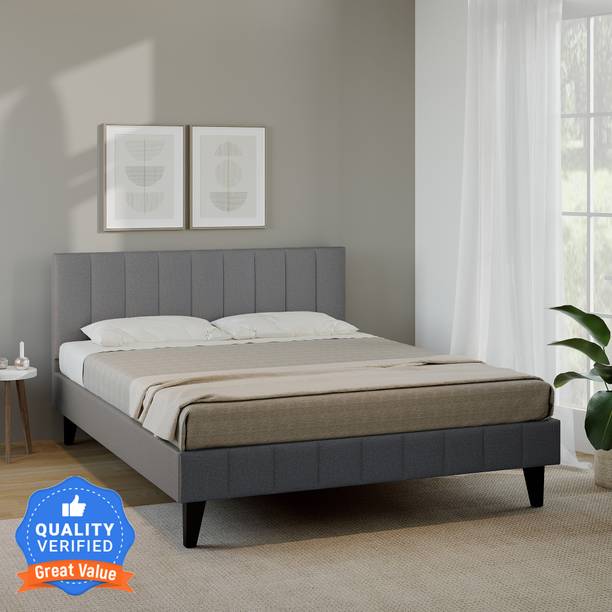 Flipkart Perfect Homes Essentials Barclay Upholstered Tufted Platform Engineered Wood King Bed