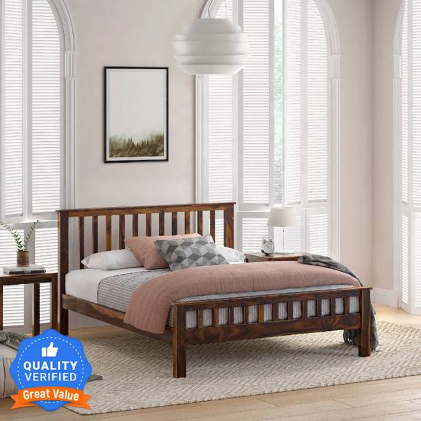Flipkart Perfect Homes PureWood Sheesham Queen Bed