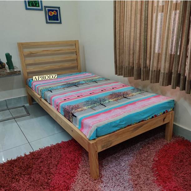 APRODZ Devdar Pine Solid Wood Single Bed