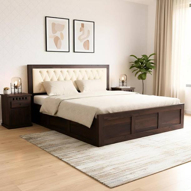SONA ART & CRAFTS Zeus Sheesham Wood King Size Bed with Storage Box Solid Wood King Box Bed, 208 cm x 188 cm (6.82 ft x 6.17 ft)