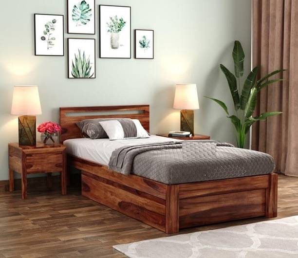 Ferrovilla Solid Wood Single Drawer Bed, 198.12 cm x 91.44 cm (6.5 ft x 3.0 ft)