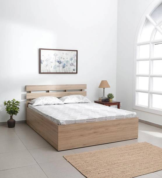 Casacraft From Pepperfry Carmen Wooden Queen Bed/Wooden Cot/Bed With Storage For Home Engineered Wood Queen Box Bed, 216 cm x 160 cm (7.09 ft x 5.25 ft)