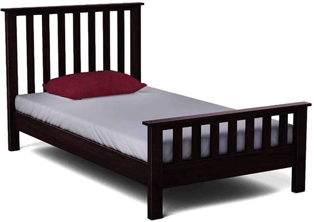 APRODZ Sheesham Wood Without Storage Single Size Yvonn Bed for Bedroom Stylish | Walnut Finish Solid Wood Single Bed