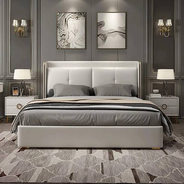 Wakeup India Alderglen Upholstered Bed | Leatherette Fabric Bed with Storage Engineered Wood Queen Box Bed, 213.36 cm x 162.56 cm (7.0 ft x 5.33 ft)