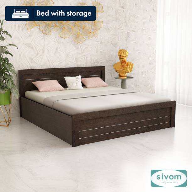 SIVOM SCANDI Modular Box Bed with Storage Engineered Wood King Box Bed, 206 cm x 190 cm (6.76 ft x 6.23 ft)