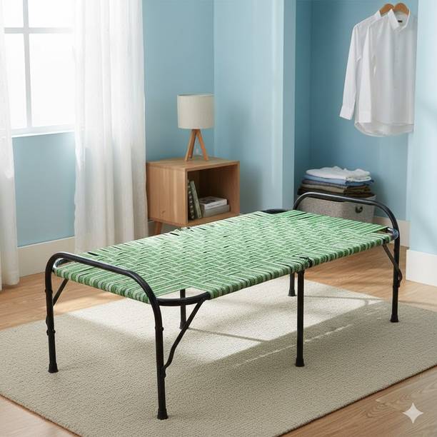 Malik Enterprises SINGLE PORTABLE BED 2.5X6 FEET Metal Single Bed, 182 cm x 70 cm (5.97 ft x 2.3 ft)