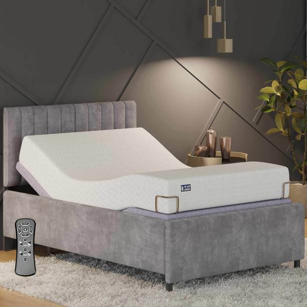 The Sleep Company Elev8 Smart Adjustable Bed Base with Italia Grey Frame Single size Metal Single Bed
