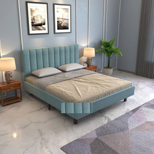 Worldwood Low Height King Size Bed Without Storage | Wooden Double Bed | Solid Wood King Bed