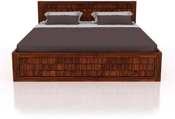 Devsignature Sheesham Wood King Box Bed/Wooden Bed/Wooden Cot With Storage For Home Solid Wood King Box Bed, 205 cm x 187 cm (6.73 ft x 6.14 ft)