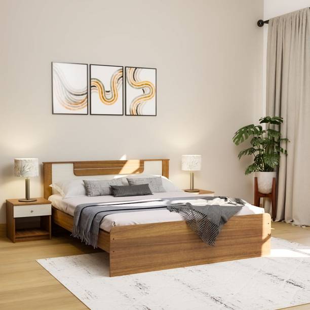 NEUDOT Wave Engineered Wood Queen Bed, 204 cm x 160 cm (6.69 ft x 5.25 ft)