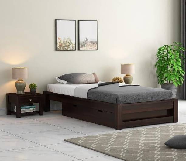 Ferrovilla Solid Wood Single Drawer Bed, 198.12 cm x 91.44 cm (6.5 ft x 3.0 ft)