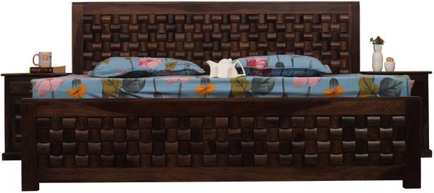 Sheesham Craft Nivora King Size(72"x78") Without Storage,12-Month Warranty,Single Bedside Solid Wood King Bed
