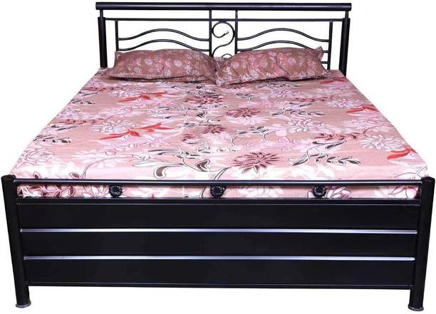 Vibrant Interior Ajoy Black (6x4) Metal Double Hydraulic Bed