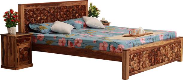 Sheesham Craft NeoFloresque King Size(72"x78") Without Storage,12-Month Warranty,Double Bedside Solid Wood King Bed