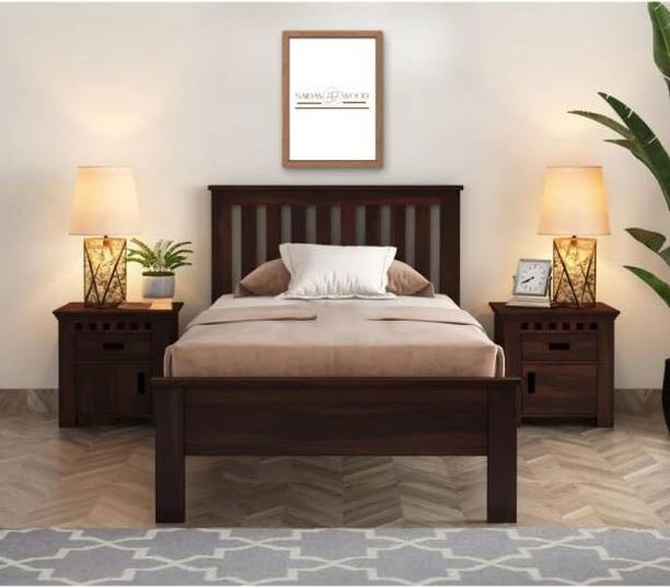 SaidanWood Grovi Single Sheesham Wood Bed for Bedroom | Sheesham Wood Bed Solid Wood Single Bed, 208.3 cm x 101.6 cm (6.83 ft x 3.33 ft)