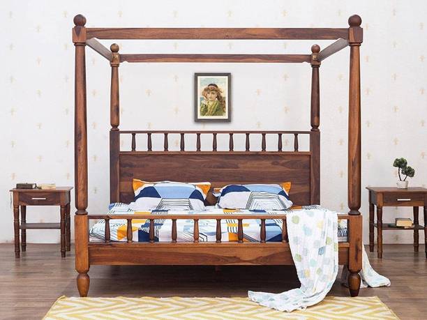 WOODSTAGE Sheesham Wood King Size Bunk Bed For Bedroom And Living Room Solid Wood King Bed