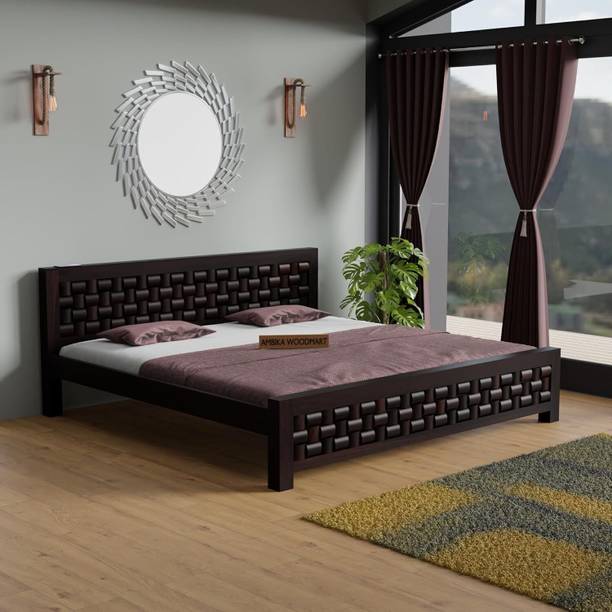 AMBICA WOODMART king bed, sheesham wood king bed, solid wood bed, bed for bed room, wooden bed Solid Wood King Bed