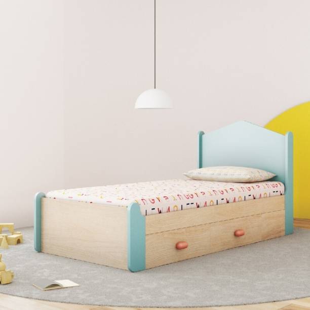 Smartsters Secret Den Single Bed with Storage for Kids | Double Drawers | 3 Years Warranty| Engineered Wood Single Drawer Bed