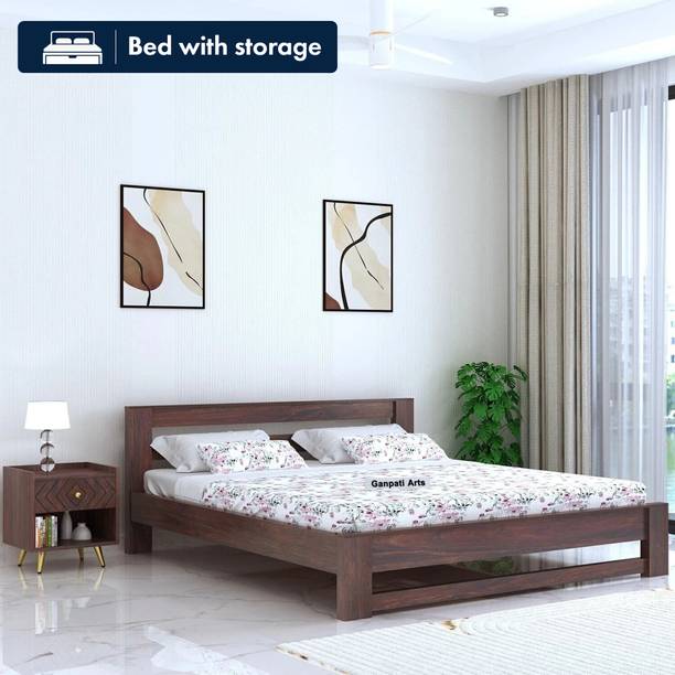 Ganpati Arts Sheesham Wood Foster Bed Without Storage for Bedroom | Diwan Bed For Home Solid Wood King Bed, 205 cm x 187 cm (6.73 ft x 6.14 ft)