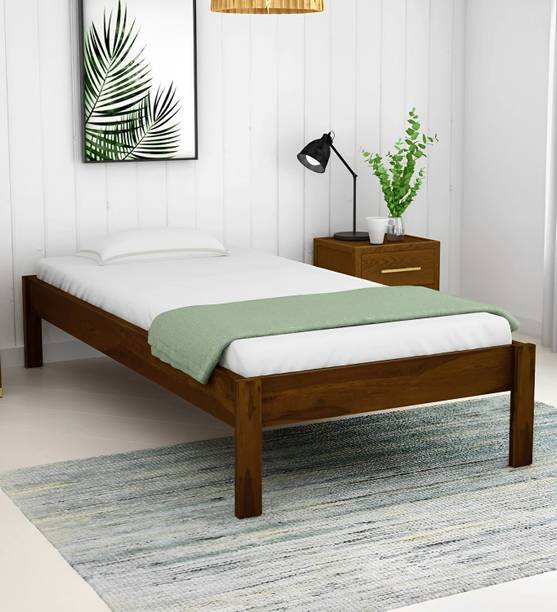 Swangiyaarts Solid Sheesham Wood Single Bed Without Mattress For Bedroom/ Kids Room/ Hotel | Solid Wood Single Bed, 187 cm x 96 cm (6.14 ft x 3.15 ft)