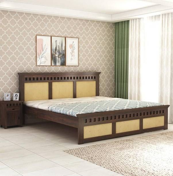 SAVITRIDECOR Sheesham Wood Bed For Bedroom/Wooden Cot/Palaung/Bed Without Storage For Home Solid Wood Queen Bed