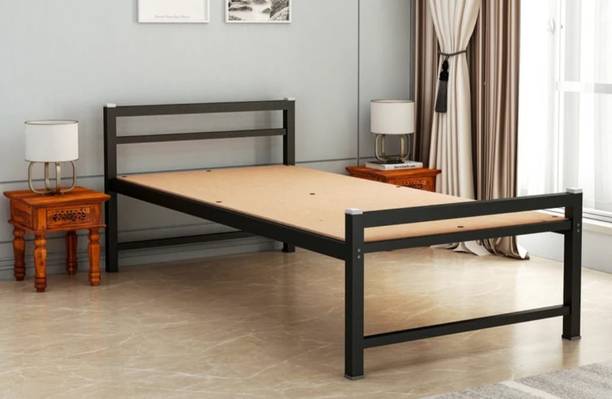 YFH Yaseen Furniture Premium Metal Bed Iron Bed with Attached MDF Board (Single) Metal Single Bed