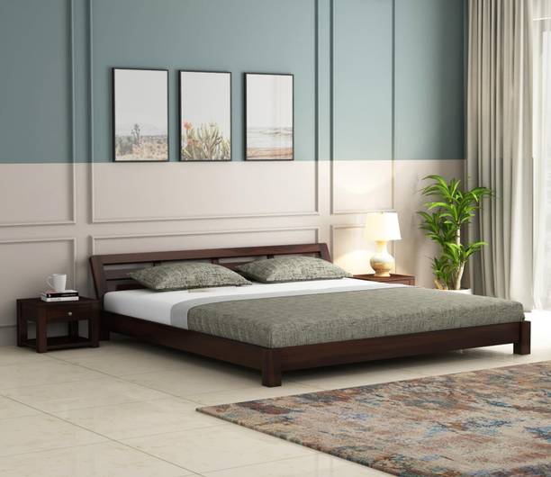 Surya Crafts Solid Wood King Bed, 208.3 cm x 188 cm (6.83 ft x 6.17 ft)