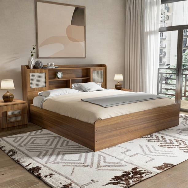 NEUDOT Sakura Engineered Wood King Box Bed, 221 cm x 194 cm (7.25 ft x 6.36 ft)