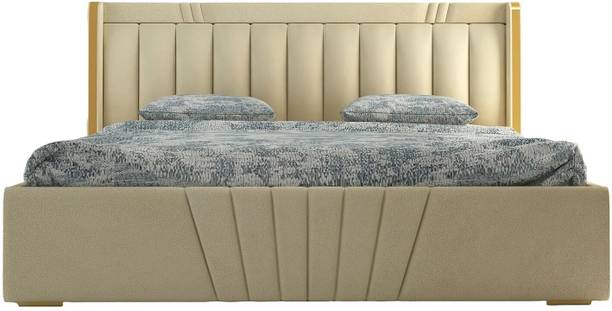 DMKDecor Upholstered Bed with Box Storage Solid Wood Fabric Bed Solid Wood King Box Bed