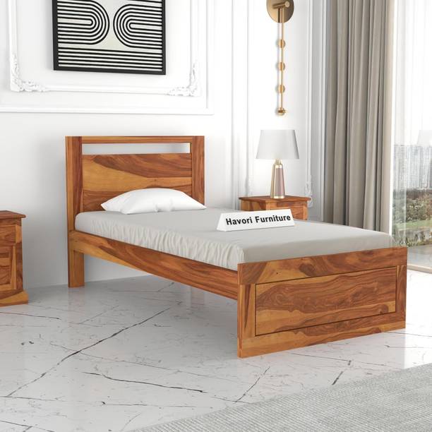 HAVORI FURNITURE Pure Sheesham Solid Wood Single Size Bed Without Storage Solid Wood Single Bed, 187.96 cm x 99.06 cm (6.17 ft x 3.25 ft)