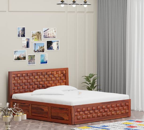 Rajasthali Wood Decor Sheesham Wood King Size Bed With Storage, Box Bed for Bedroom and Living Area Solid Wood King Box Bed