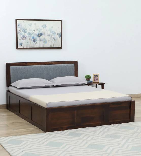 WoodMart Solid Sheesham Wood Queen Size Bed For/Bed Room/Living Room/Home/Hotels Solid Wood Queen Box Bed