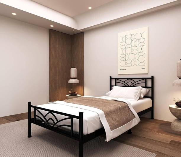 Anishwar Nimbo Wrought Iron Metal Single Bed, 198.12 cm x 91.44 cm (6.5 ft x 3.0 ft)