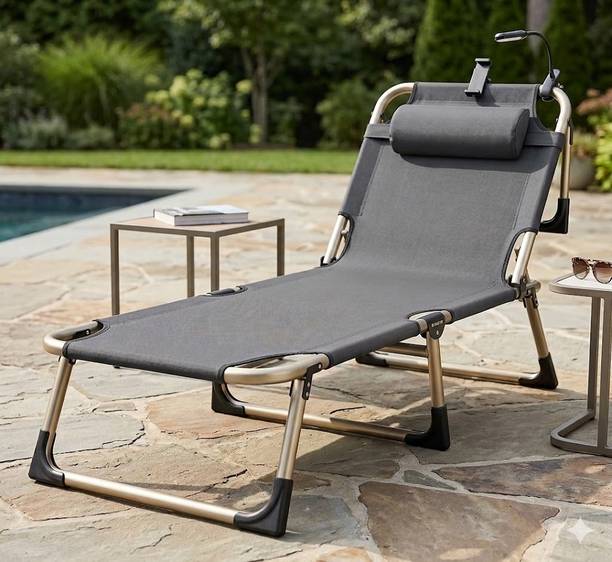AASTIK SALES Folding Bed Recliner Camping Cot beds on Floor for Travel Heavy Duty for Home Metal Single Box Bed, 179 cm x 69 cm (5.87 ft x 2.26 ft)