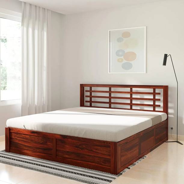 Rajgharana Solid Sheesham Wood King Size Bed with box Storage for Bedroom /Living Room/Home Solid Wood King Box Bed