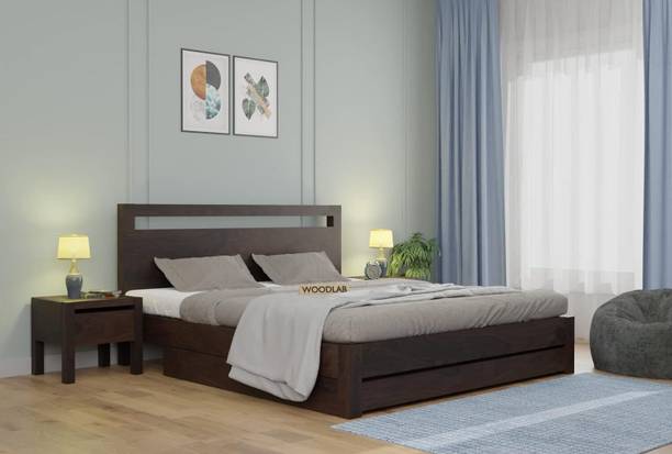 WOODENJOY Sheesham Wood Queen Bed With Drawers Storage/Wooden Queen Bed With Storage Solid Wood Queen Drawer Bed