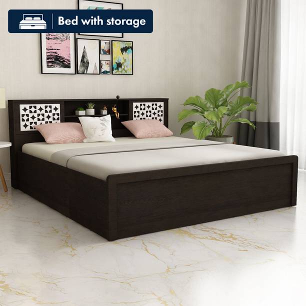 SIVOM Orient Modular Box Bed with Storage Engineered Wood King Box Bed, 216 cm x 187 cm (7.09 ft x 6.14 ft)