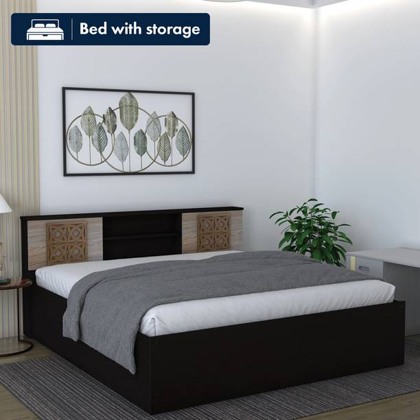 Flipkart Perfect Homes Rhapsody Engineered Wood Queen Box Bed, 217.9 cm x 162.3 cm (7.15 ft x 5.32 ft)