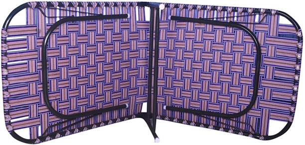 KANEKARTS Portable Folding Iron Bed For Sleeping, Guest & Camping with Metal Frame Metal Single Bed