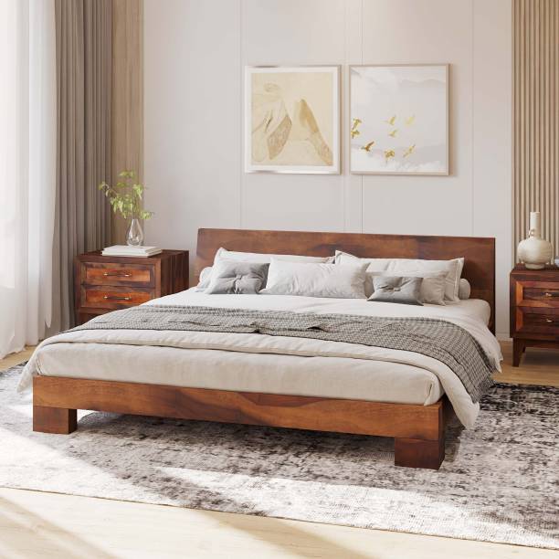 Cherry Wood Rosewood (Sheesham) Solid Wood King Bed
