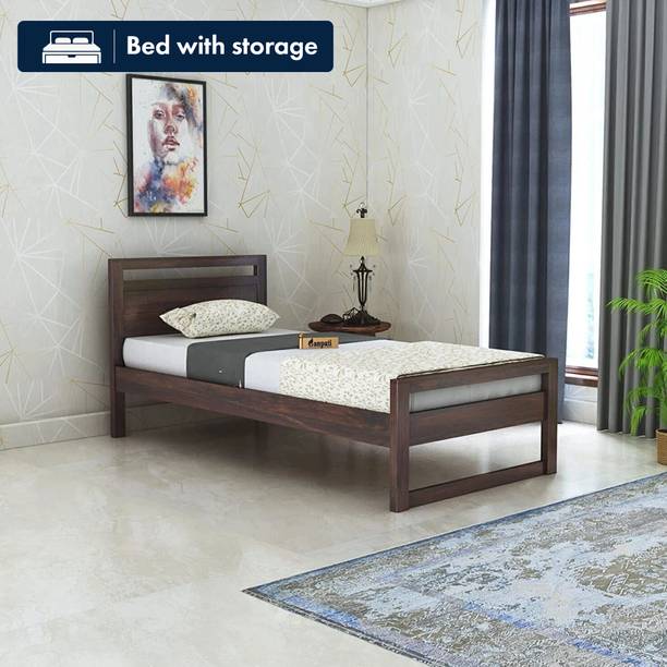 Ganpati Arts Sheesham Wood Rio Bed/Wooden Single Cot For Home/Without Storage Single Bed Solid Wood Single Bed, 203.2 cm x 96.52 cm (6.67 ft x 3.17 ft)