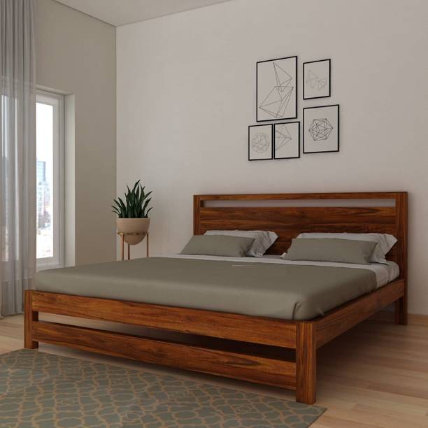Gouravgenic Handicraft Rosewood (Sheesham) Solid Wood Queen Bed