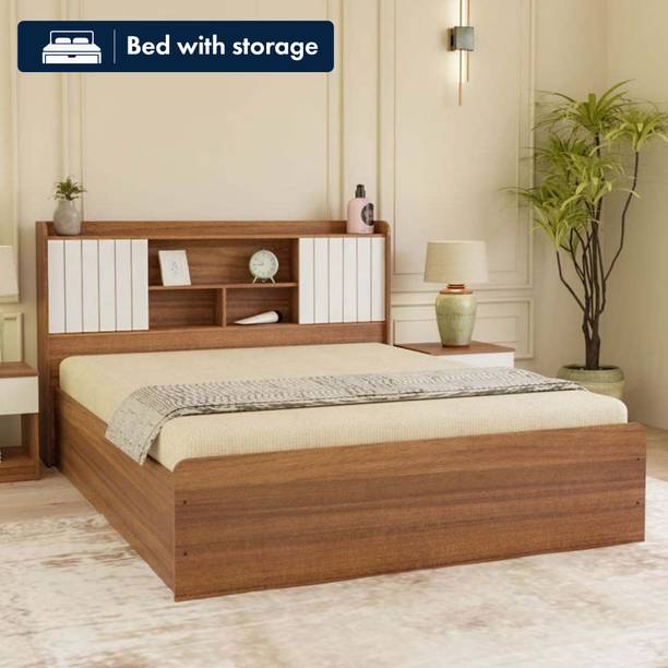 neuspace Amber Engineered Wood Queen Box Bed, 221 cm x 163 cm (7.25 ft x 5.35 ft)