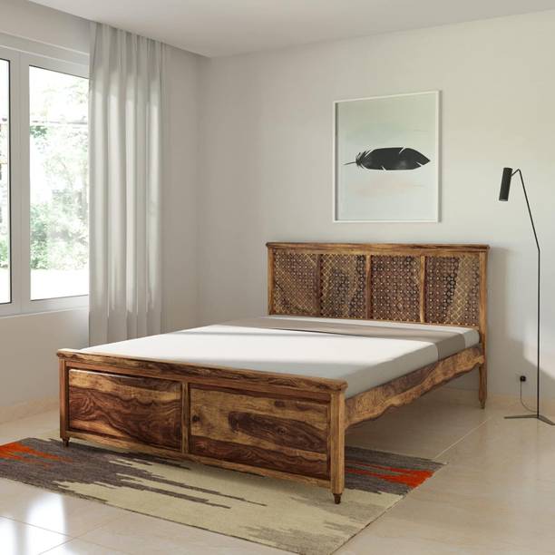 Rajgharana Sheesham Wooden Tile Bed Without Storage for Home/Bedroom Solid Wood Queen Bed